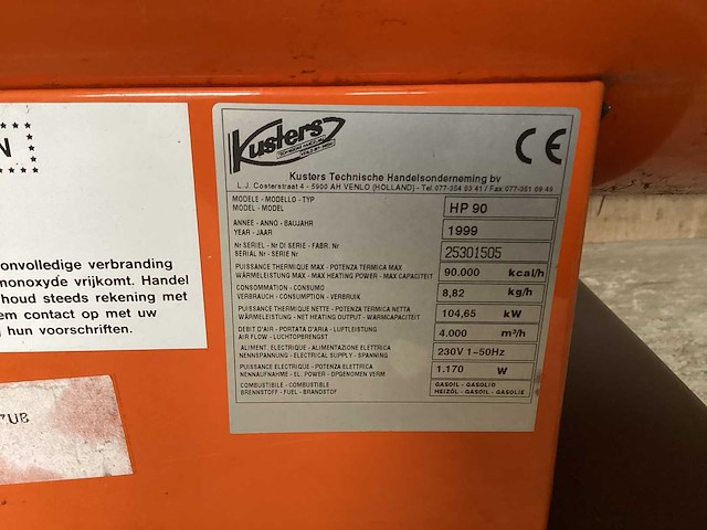 Indundustriële verwarmingsinstallatie, kusters- hp90 - afbeelding 4 van  8