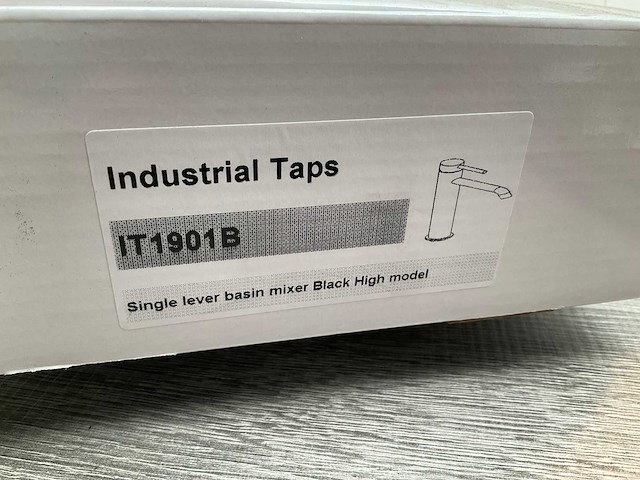 Industrial taps wastafelmengkraan hoog model gestructureerd mat zwart - afbeelding 9 van  9