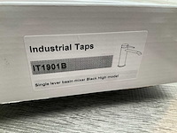Industrial taps wastafelmengkraan hoog model gestructureerd mat zwart - afbeelding 9 van  9