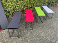 Industriële bank - voorzien van vier gekleurde zittingen (4x) - afbeelding 13 van  16