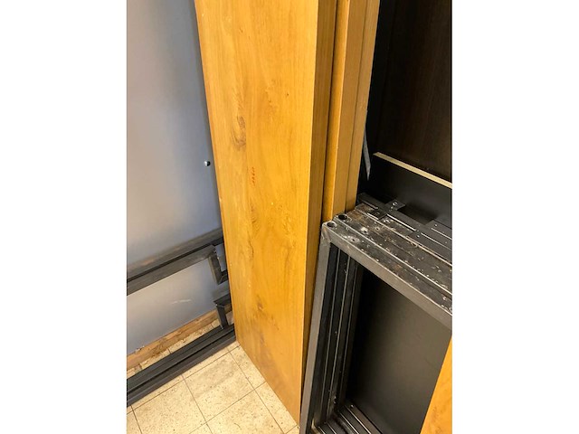 Industriële eikenhouten wandtafel - afbeelding 6 van  11