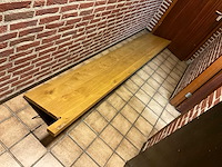 Industriële eikenhouten wandtafel - afbeelding 9 van  11