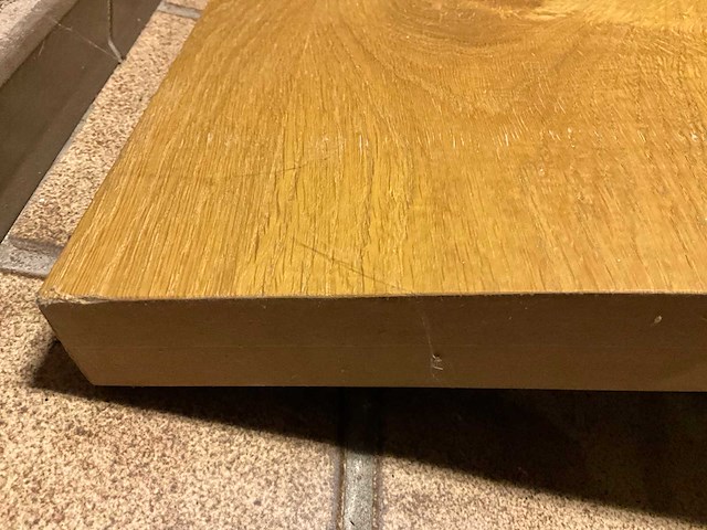 Industriële eikenhouten wandtafel - afbeelding 10 van  11