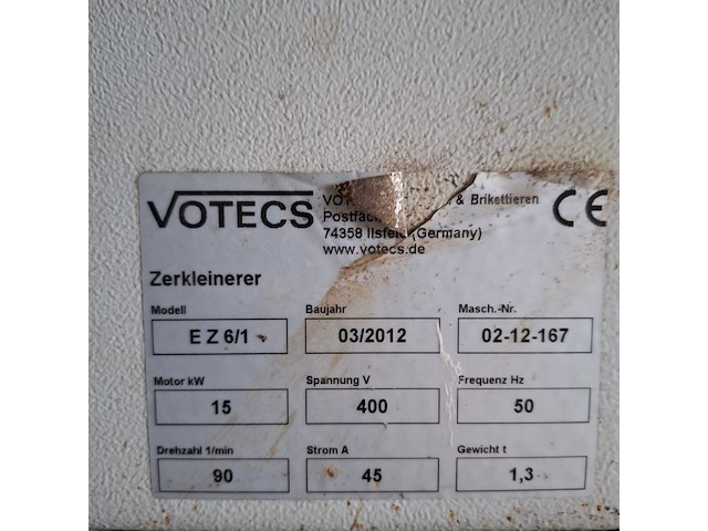Industriële houtshredder, votecs, ez 6/1, 2012 - afbeelding 7 van  11