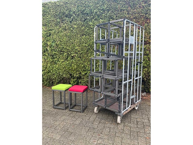 Industriële kruk - voorzien van twee gekleurde zittingen (24x) - afbeelding 3 van  13