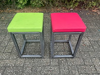 Industriële kruk - voorzien van twee gekleurde zittingen (8x) - afbeelding 8 van  16