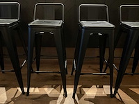 Industriële metalen barkruk met rugleuning (4x) - afbeelding 4 van  6