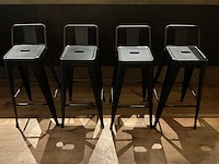 Industriële metalen barkruk met rugleuning (4x) - afbeelding 2 van  6