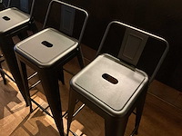 Industriële metalen barkruk met rugleuning (4x) - afbeelding 6 van  6