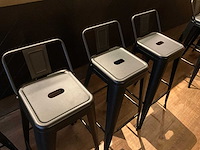 Industriële metalen barkruk met rugleuning (6x) - afbeelding 5 van  6