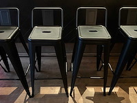 Industriële metalen barkruk met rugleuning (6x) - afbeelding 6 van  6