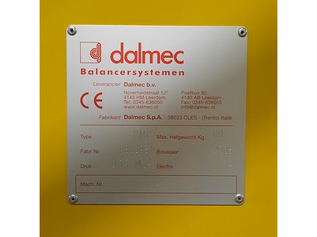 Industriële pneumatische luchtbalans-manipulator, dalmec, pmc, 1999 - afbeelding 2 van  12