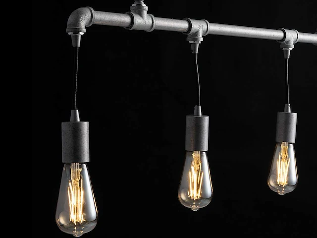 Industriële retro hanglamp 4 lichts - afbeelding 3 van  9