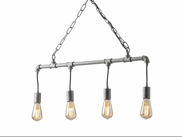 Industriële retro hanglamp 4 lichts - afbeelding 6 van  9