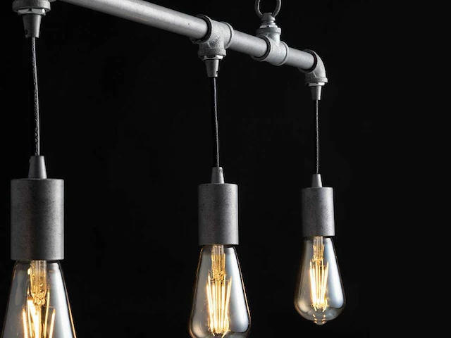 Industriële retro hanglamp 4 lichts - afbeelding 7 van  9