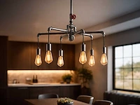 Industriële retro hanglamp 6 lichts