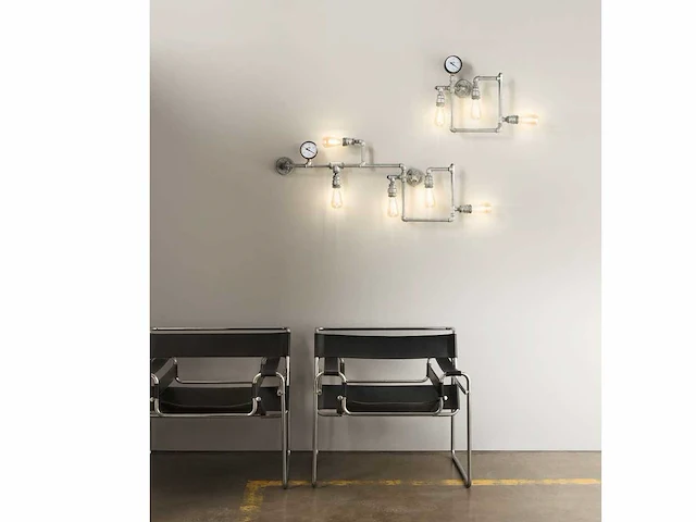 Industriële retro hanglamp 6 lichts - afbeelding 7 van  8