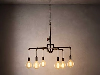 Industriële retro hanglamp 6 lichts - afbeelding 2 van  4