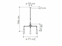 Industriële retro hanglamp 6 lichts - afbeelding 4 van  4