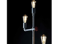 Industriële retro vloerlamp 3 lichts - afbeelding 3 van  10