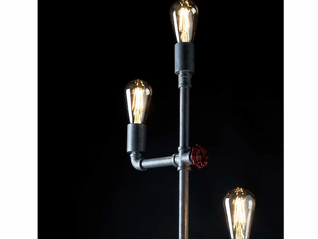 Industriële retro vloerlamp 3 lichts - afbeelding 3 van  9