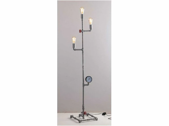 Industriële retro vloerlamp 3 lichts - afbeelding 5 van  9