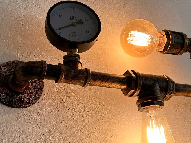 Industriële retro wandlamp 3 lichts + 5 lichts - afbeelding 2 van  12