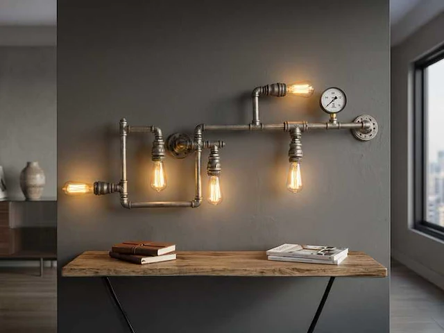 Industriële retro wandlamp 3 lichts + 5 lichts - afbeelding 3 van  12