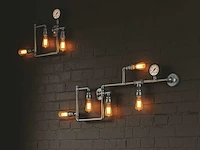 Industriële retro wandlamp 3 lichts + 5 lichts