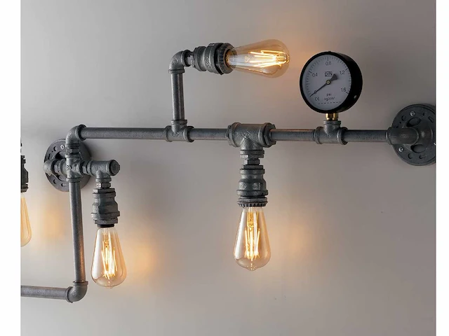 Industriële retro wandlamp 5 lichts - afbeelding 3 van  6