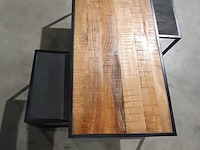 Industriële salontafelset – hout en zwart staal, starfurn, 2024 - afbeelding 3 van  4