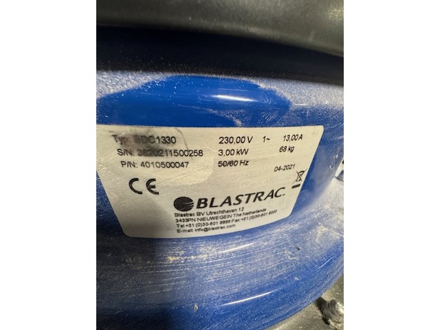 Industriële stofzuiger blastrac, bdc-1330, blauw - afbeelding 3 van  5
