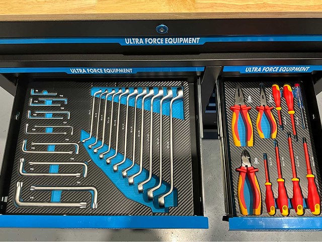 Industriële stofzuiger nat/droog 100l en gereedschapswagen 269 pcs - ultra force equipment - afbeelding 20 van  31