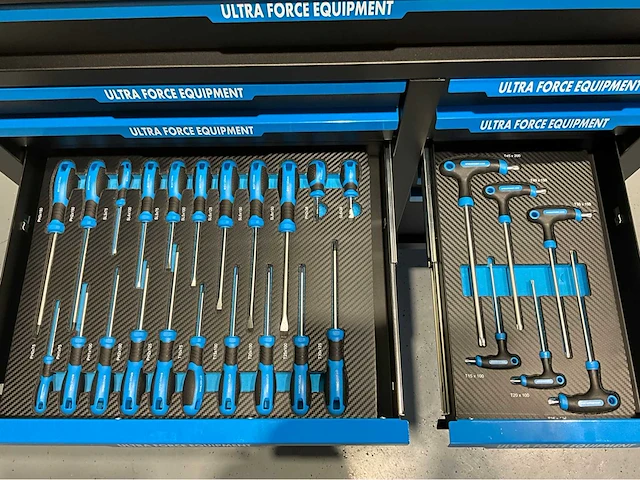 Industriële stofzuiger nat/droog 100l en gereedschapswagen 269 pcs - ultra force equipment - afbeelding 25 van  39