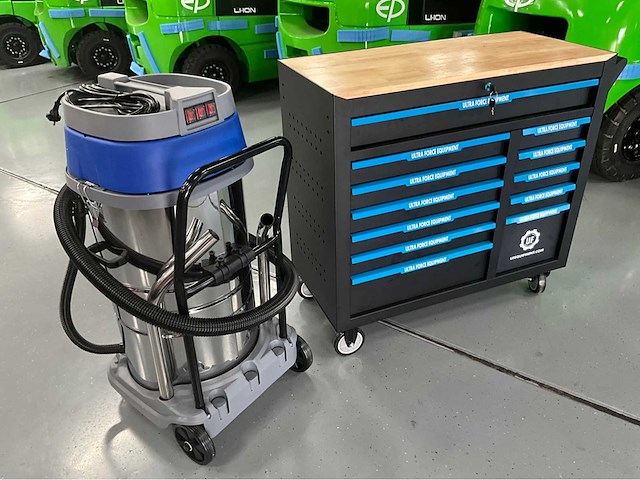Industriële stofzuiger nat/droog en gereedschapswagen 269 pcs - ultra force equipment - afbeelding 35 van  39