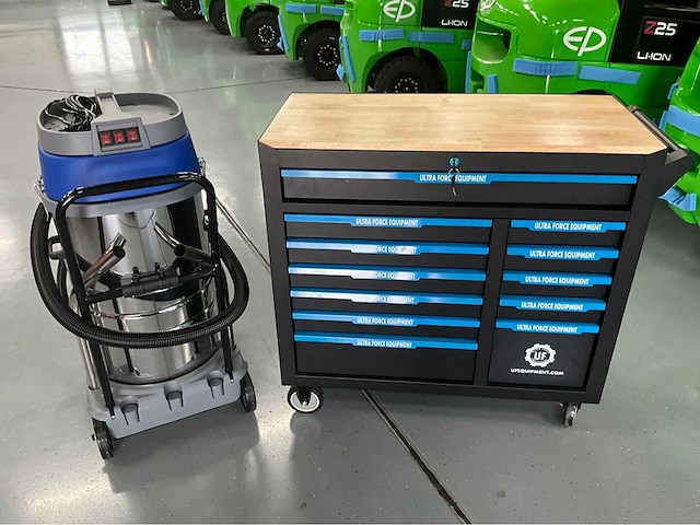 Industriële stofzuiger nat/droog en gereedschapswagen 269 pcs - ultra force equipment - afbeelding 1 van  27