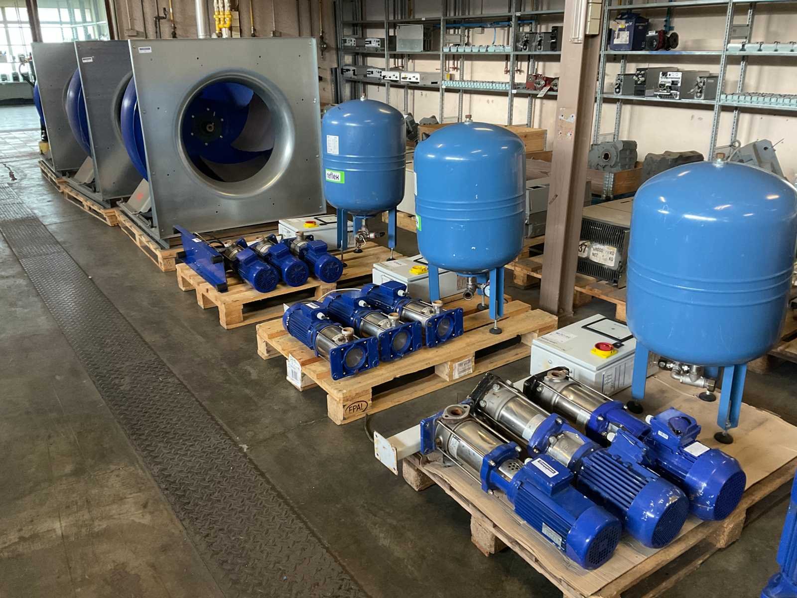 Industriële ventilatoren, frequentie regelaars en elektromaterialen