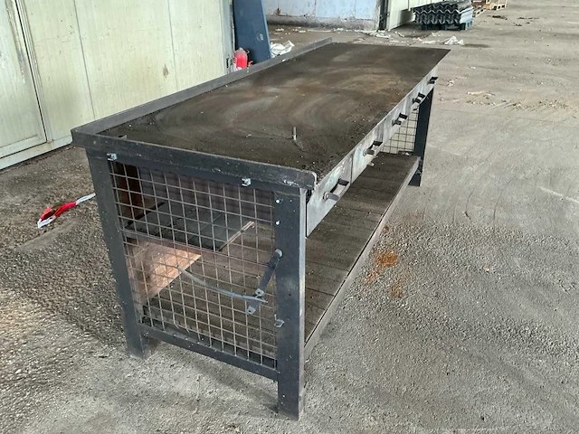 Industriële vintage werkbank met 5 laden – 2300 × 800 × 910 mm - afbeelding 8 van  14
