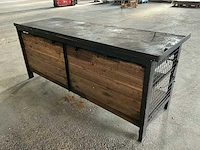 Industriële vintage werkbank met 5 laden – 2300 × 800 × 910 mm - afbeelding 9 van  14