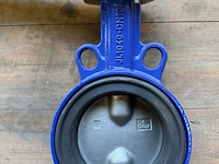 Industriële vlinderklep, amri, dn100 pn10/16, blauw/zwart/grijs, dn100 | pn10/16 | vergrendelbare hendel - afbeelding 2 van  6