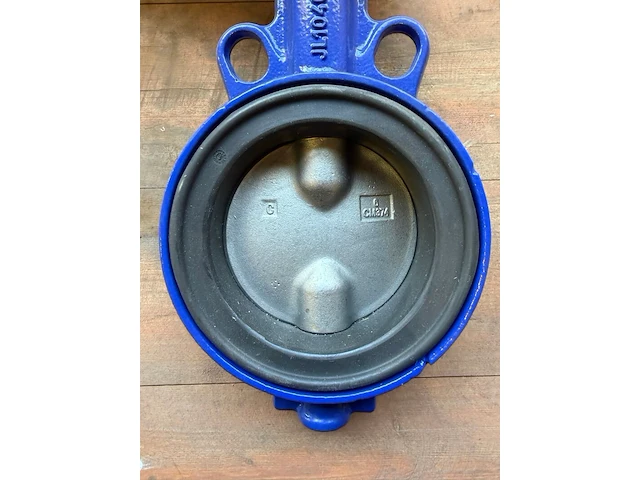 Industriële vlinderklep, amri, dn100 pn10/16, blauw/zwart/grijs, dn100 | pn10/16 | vergrendelbare hendel - afbeelding 4 van  6