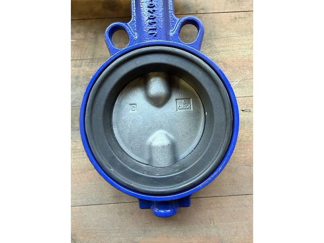 Industriële vlinderklep, amri, dn100 pn10/16, blauw/zwart/grijs, dn100 | pn10/16 | vergrendelbare hendel - afbeelding 4 van  7