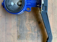 Industriële vlinderklep, amri, dn100 pn10/16, blauw/zwart/grijs, dn100 | pn10/16 | vergrendelbare hendel - afbeelding 5 van  7