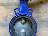 Industriële vlinderklep, amri, dn100 pn10/16, blauw/zwart/grijs, dn100 | pn10/16 | vergrendelbare hendel - afbeelding 6 van  7