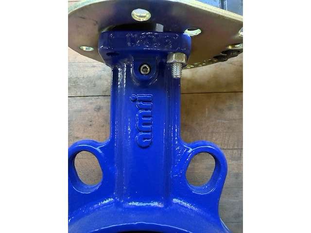 Industriële vlinderklep, amri, dn100 pn10/16, blauw/zwart/grijs, dn100 | pn10/16 | vergrendelbare hendel - afbeelding 7 van  7