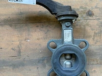 Industriële vlinderklep, faf armaturen, 2011-a dn50 pn16, blauwgrijs/zwart, epdm | handbediend
