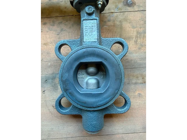 Industriële vlinderklep, faf armaturen, 2011-a dn50 pn16, blauwgrijs/zwart, epdm | handbediend - afbeelding 2 van  7