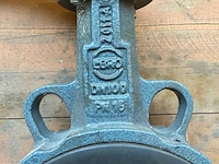 Industriële vlinderklep, faf armaturen, dn100 pn16, blauwgrijs/zwart, handbediend | vergrendelbare hendel - afbeelding 3 van  7