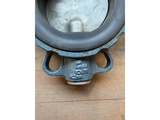Industriële vlinderklep, faf armaturen, dn100 pn16, blauwgrijs/zwart, handbediend | vergrendelbare hendel - afbeelding 4 van  7