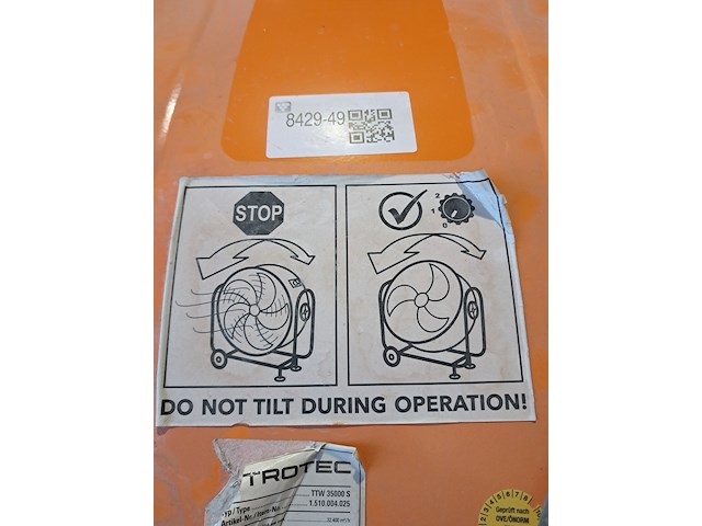 Industrieventilator 28.500m³/uur 230v kantelbaar trotec, ttw 35000 s, bouwjaar 2017 - afbeelding 14 van  16